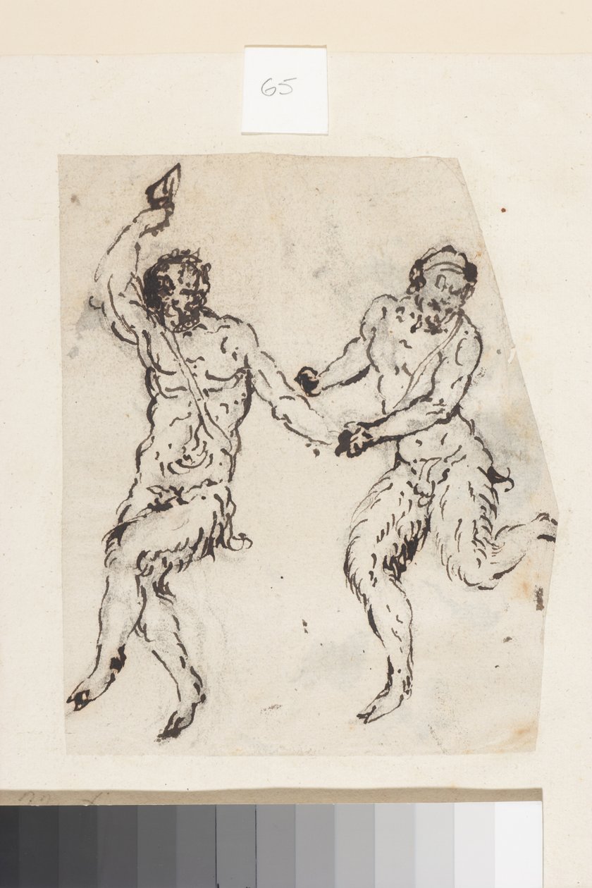 Szatírok (toll és barna tinta papíron) alkotó: Inigo Jones