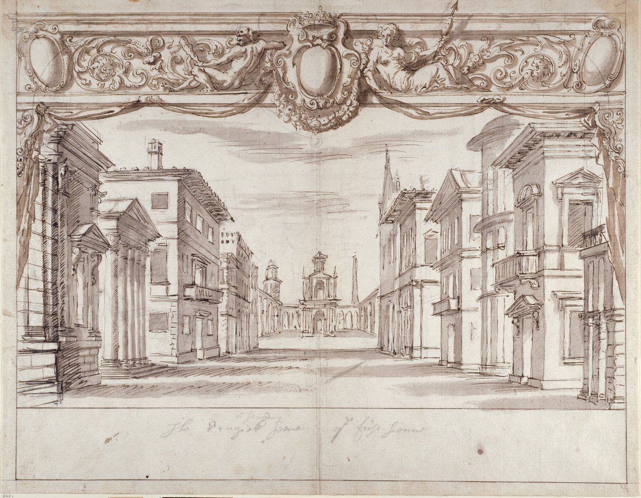 Tragikus jelenet (toll és tinta papíron) alkotó: Inigo Jones