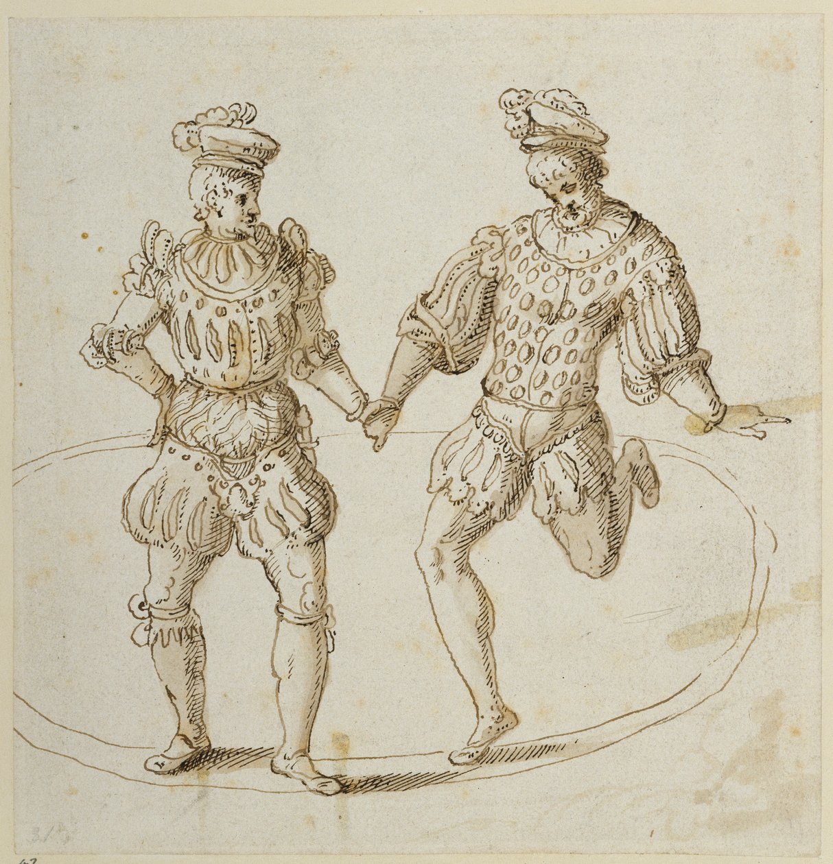 Walesi táncosok (toll és tinta papíron) alkotó: Inigo Jones
