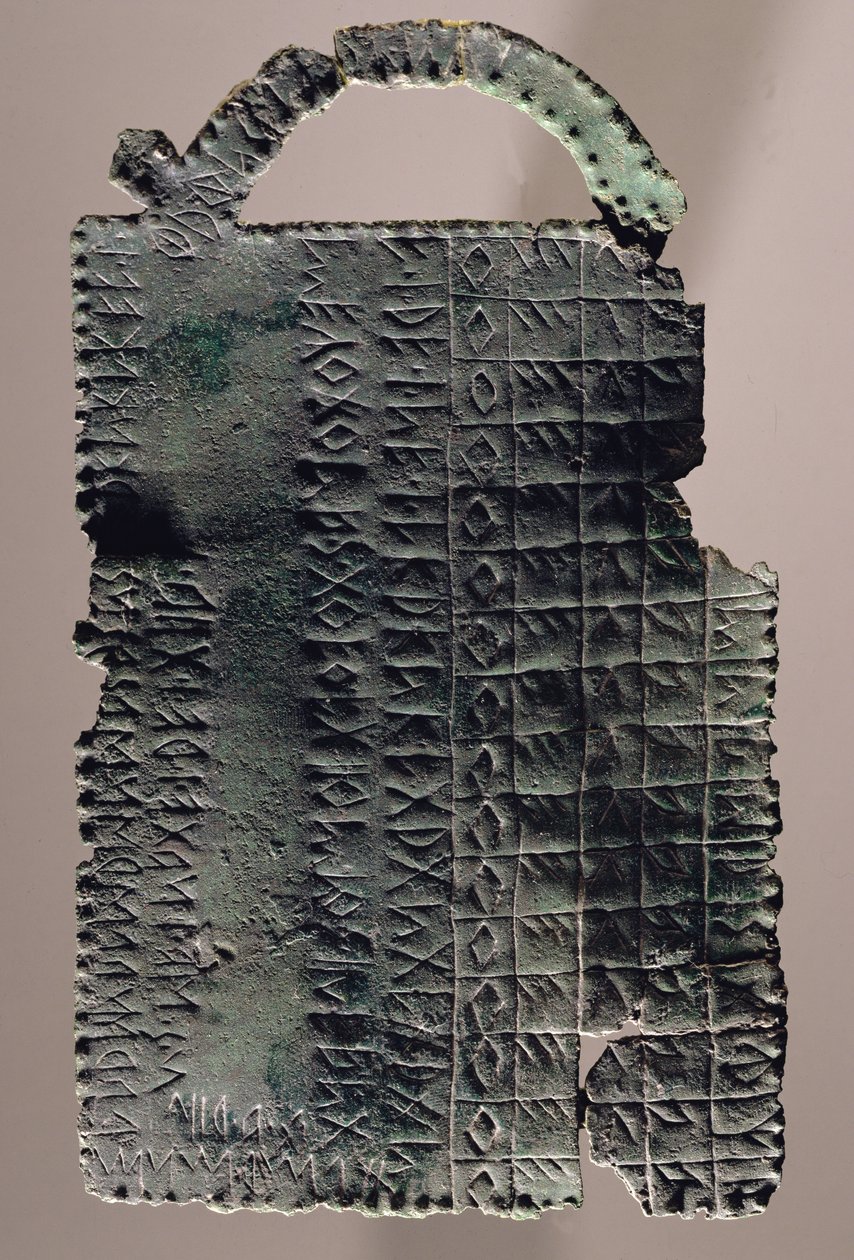 Tábla paleo-venetiai ábécé felirattal (bronz) alkotó: Iron Age