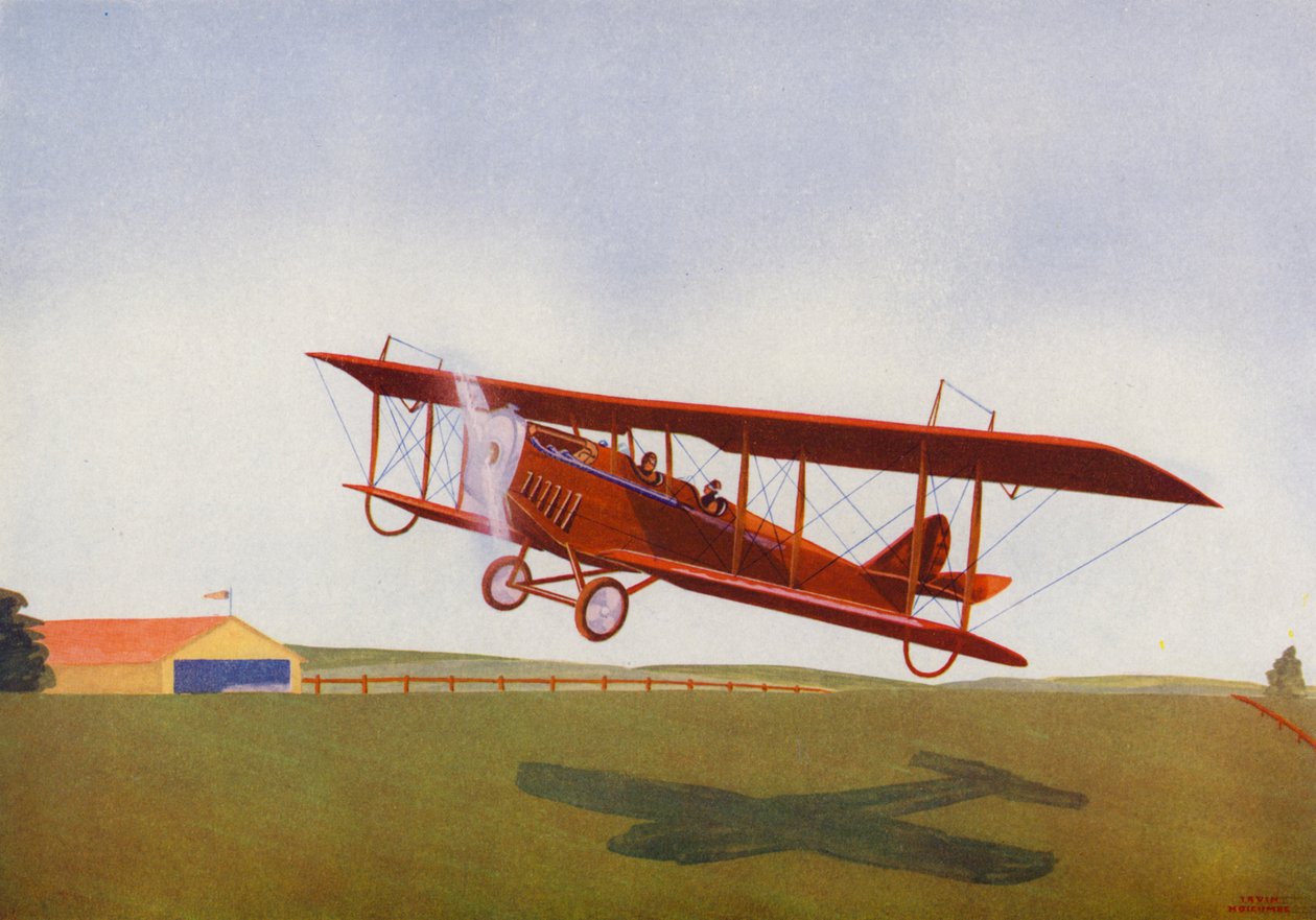 Curtiss JN4D, Jenny (színes litográfia) alkotó: Irvin L. Holcombe