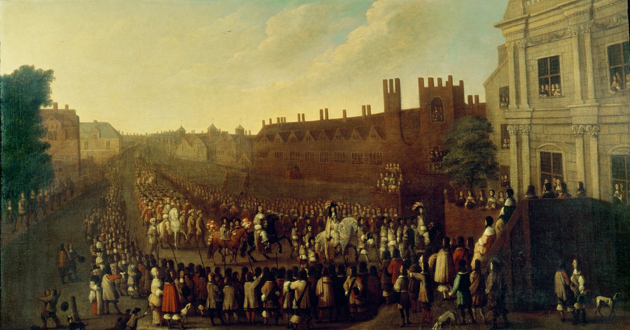 II. Károly (1630-85) restaurálása Whitehallban 1660. május 29-én, 1660 körül alkotó: Isaac Fuller