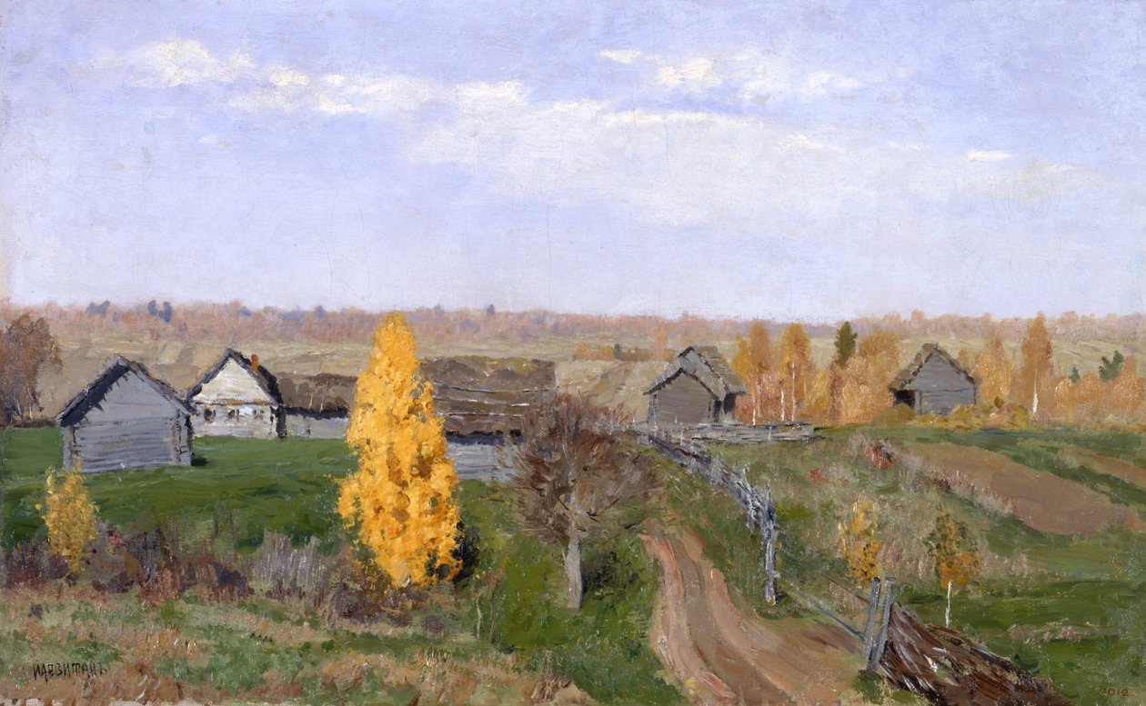 Arany ősz. Slobodka alkotó: Isaak Ilyich Levitan