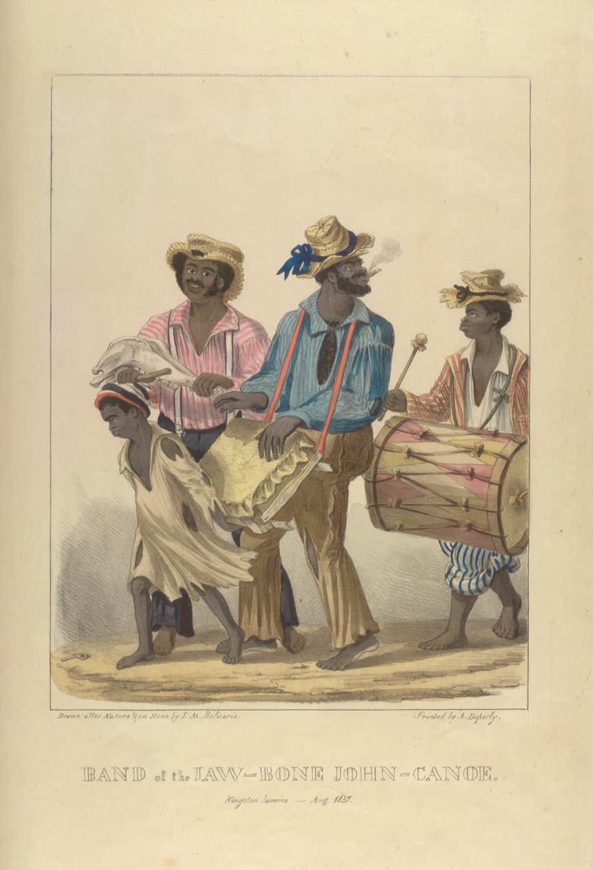 Az állcsont szalagja John-kenu, illusztráció a "Sketches of Character..." című filmből, 1837 alkotó: Isaac Mendes Belisario