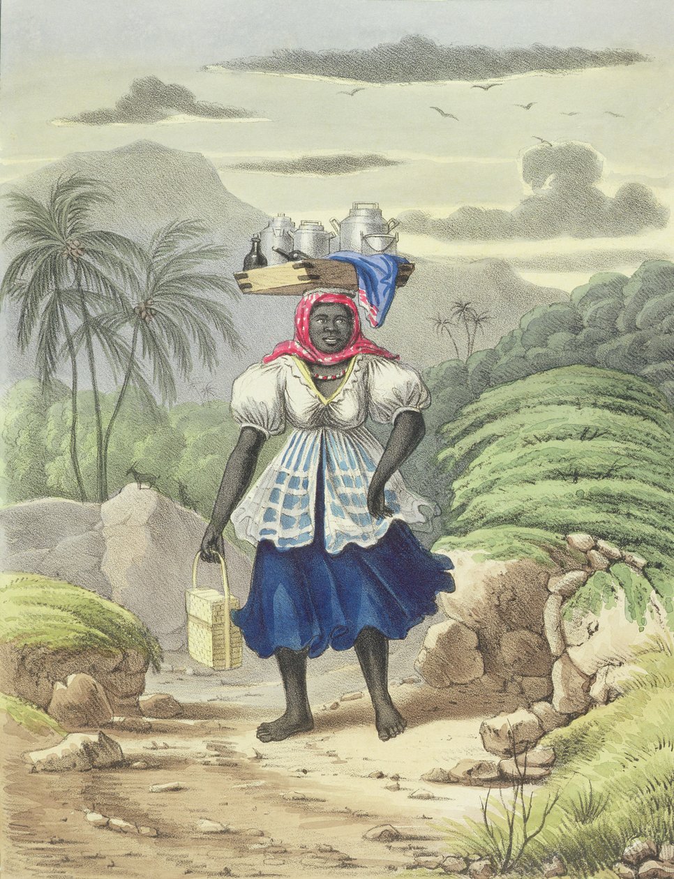 Milkwoman, 10. tábla a „Sketches of Character...”-ből, 1838 alkotó: Isaac Mendes Belisario