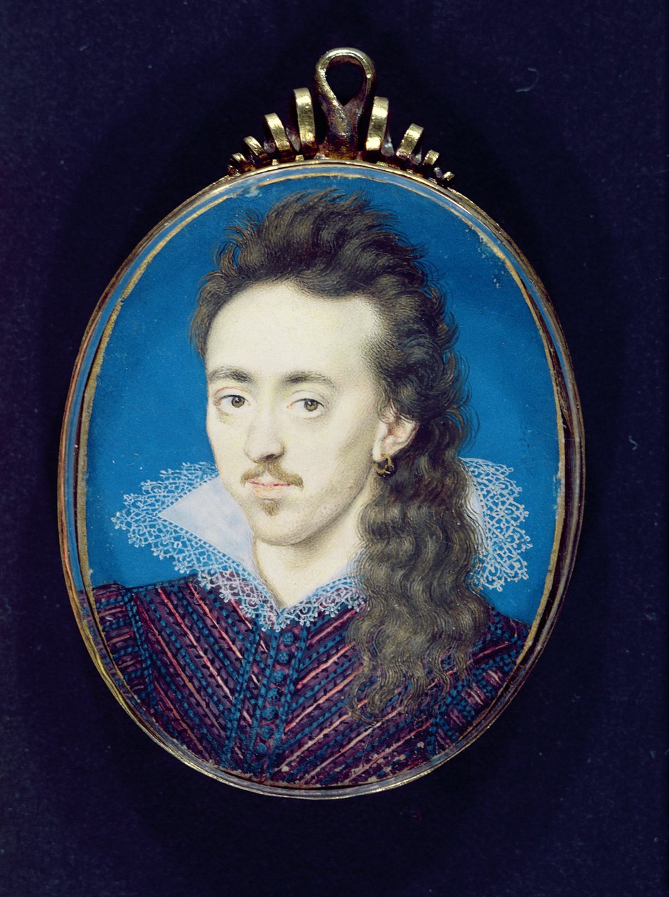 Dudley North (1581-1617) 3. North báró, 1608-1010 (testszín perselybe fektetve a kártyára) alkotó: Isaac Oliver