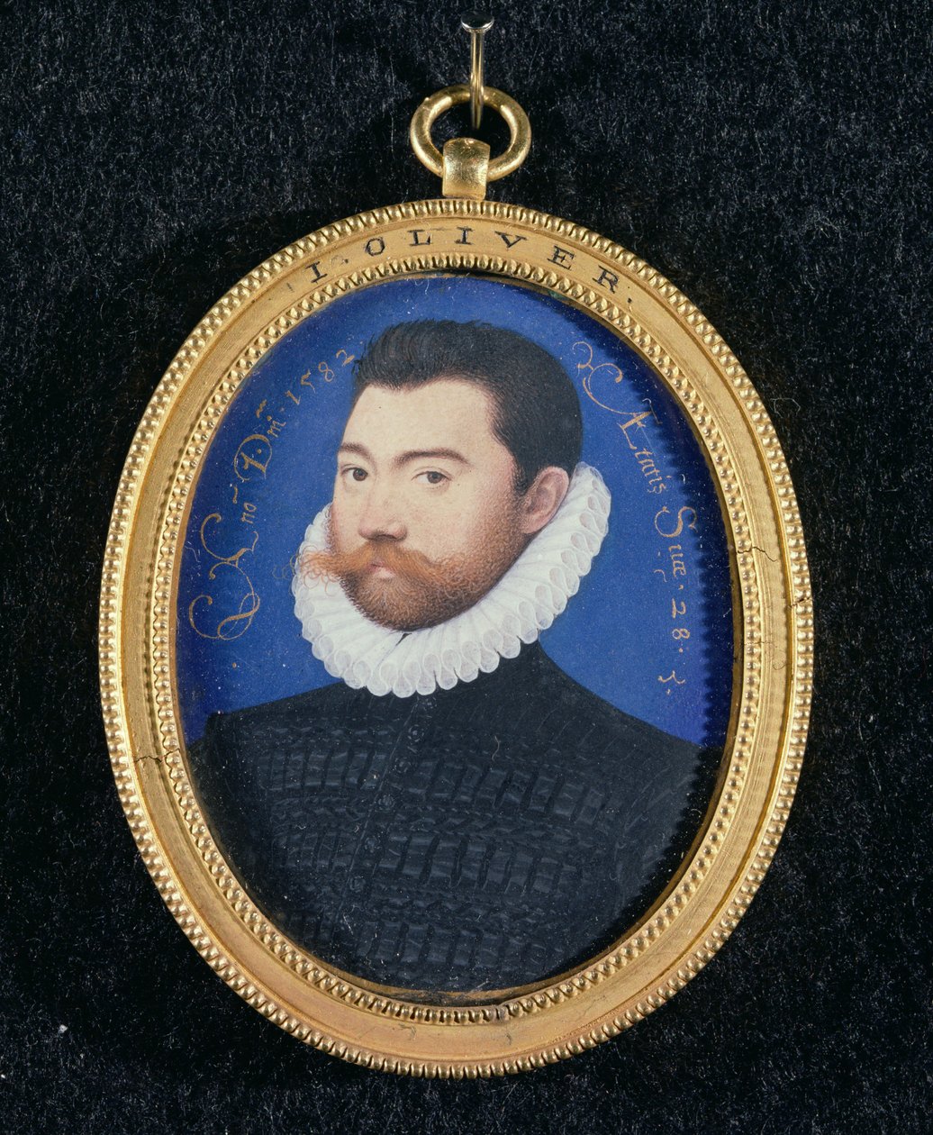Egy ismeretlen férfi portréja, 28 éves, 1582 (wc pergamen) alkotó: Isaac Oliver