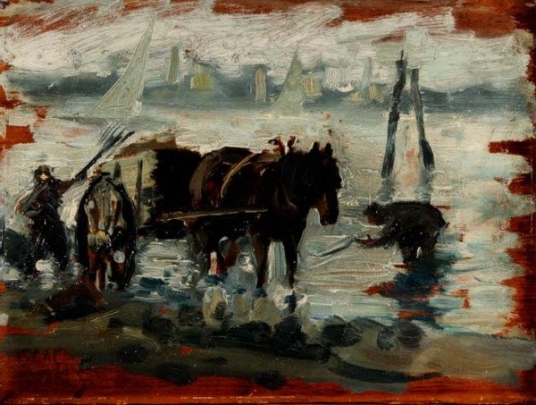 Kelp gyűjtése (panel) alkotó: Isaac (circle of) Israels