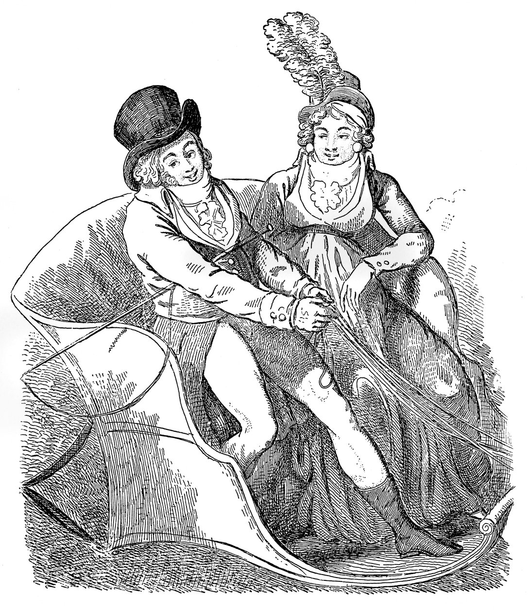Egy aranypinty és úrnője, 1796. alkotó: Isaac Cruikshank