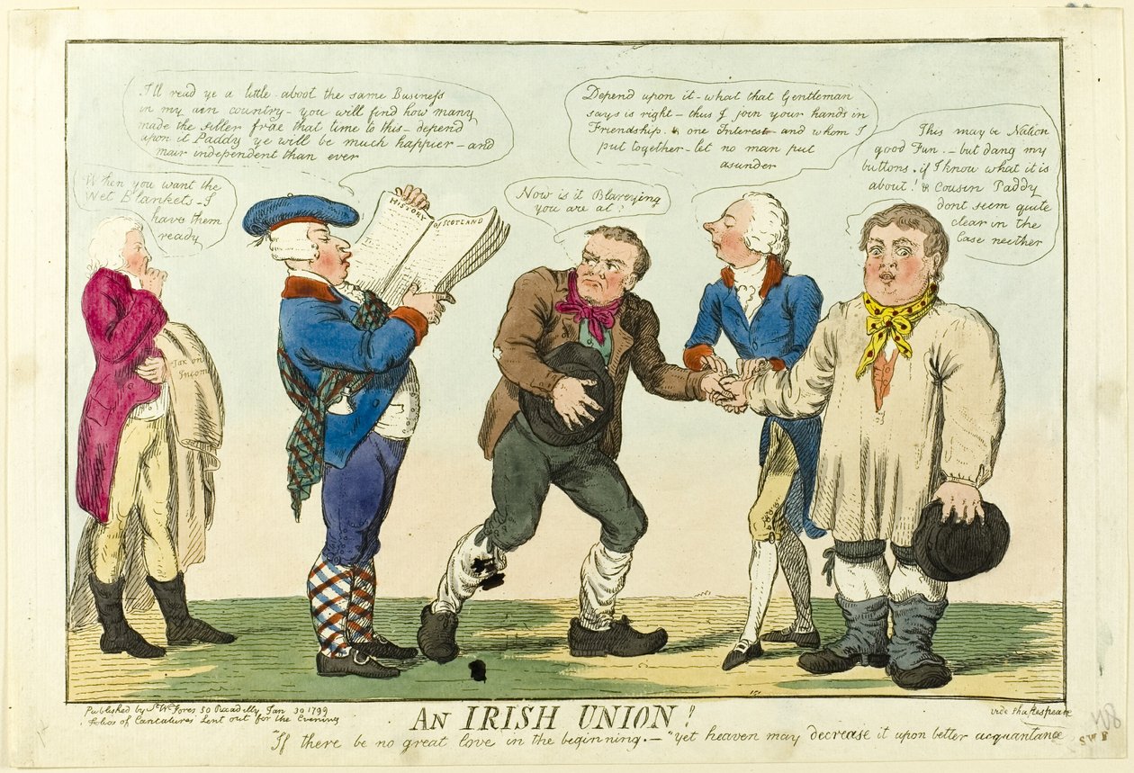Egy ír unió! alkotó: Isaac Cruikshank