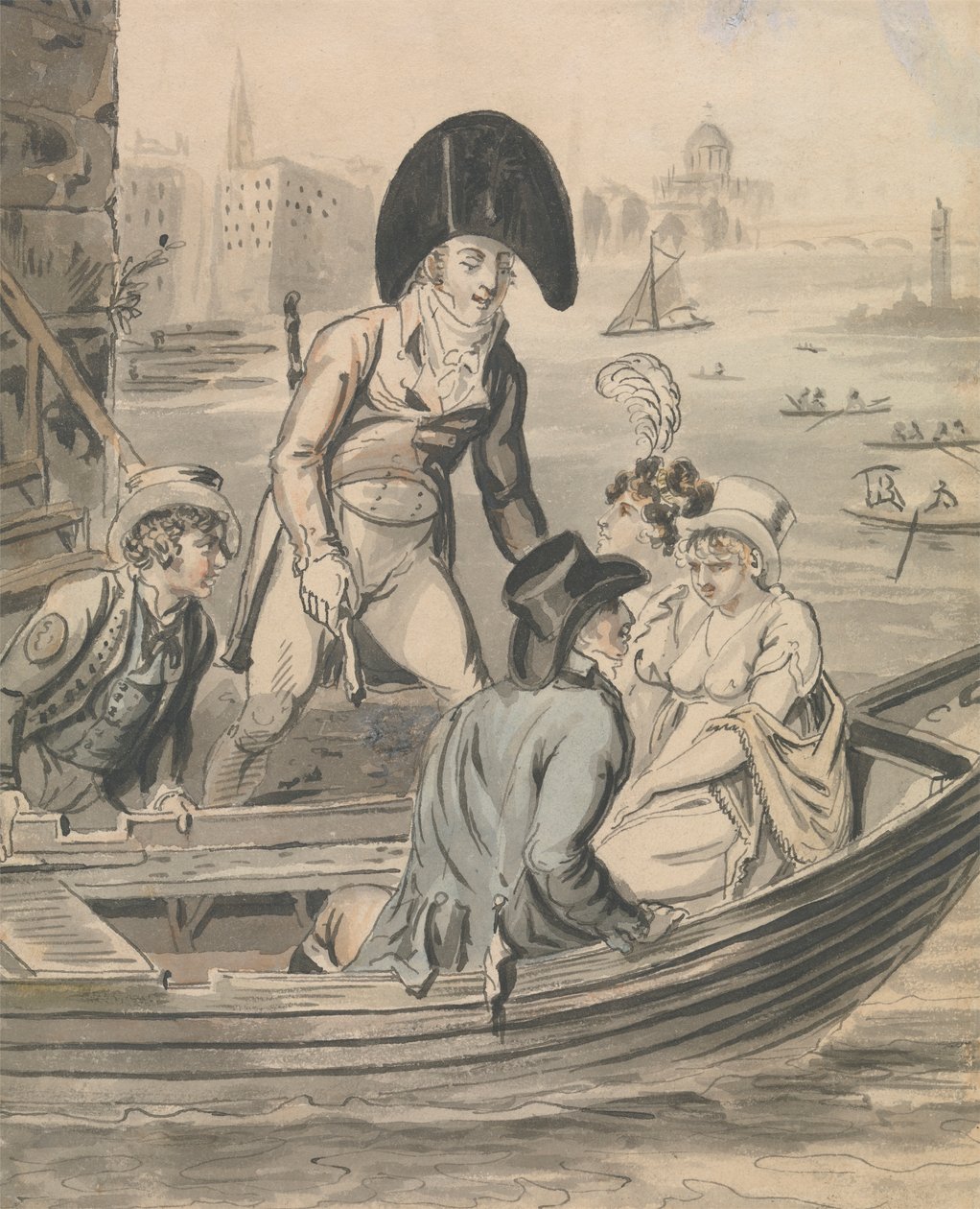 Felszállás a kompra alkotó: Isaac Cruikshank