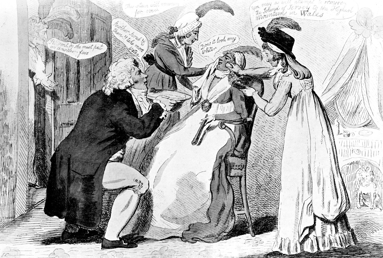A Blackamoor mosása, 1795. alkotó: Isaac Cruikshank