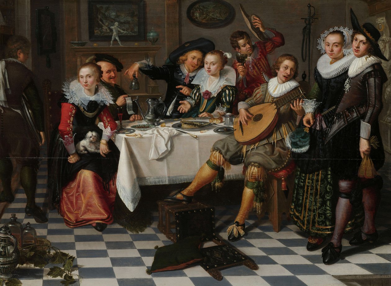 Vidám társaság, 1629 alkotó: Isaac Elias