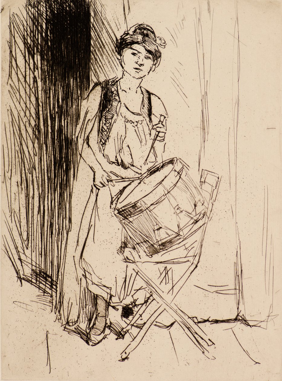 A hölgy a dobbal (rézkarc) alkotó: Isaac Israels