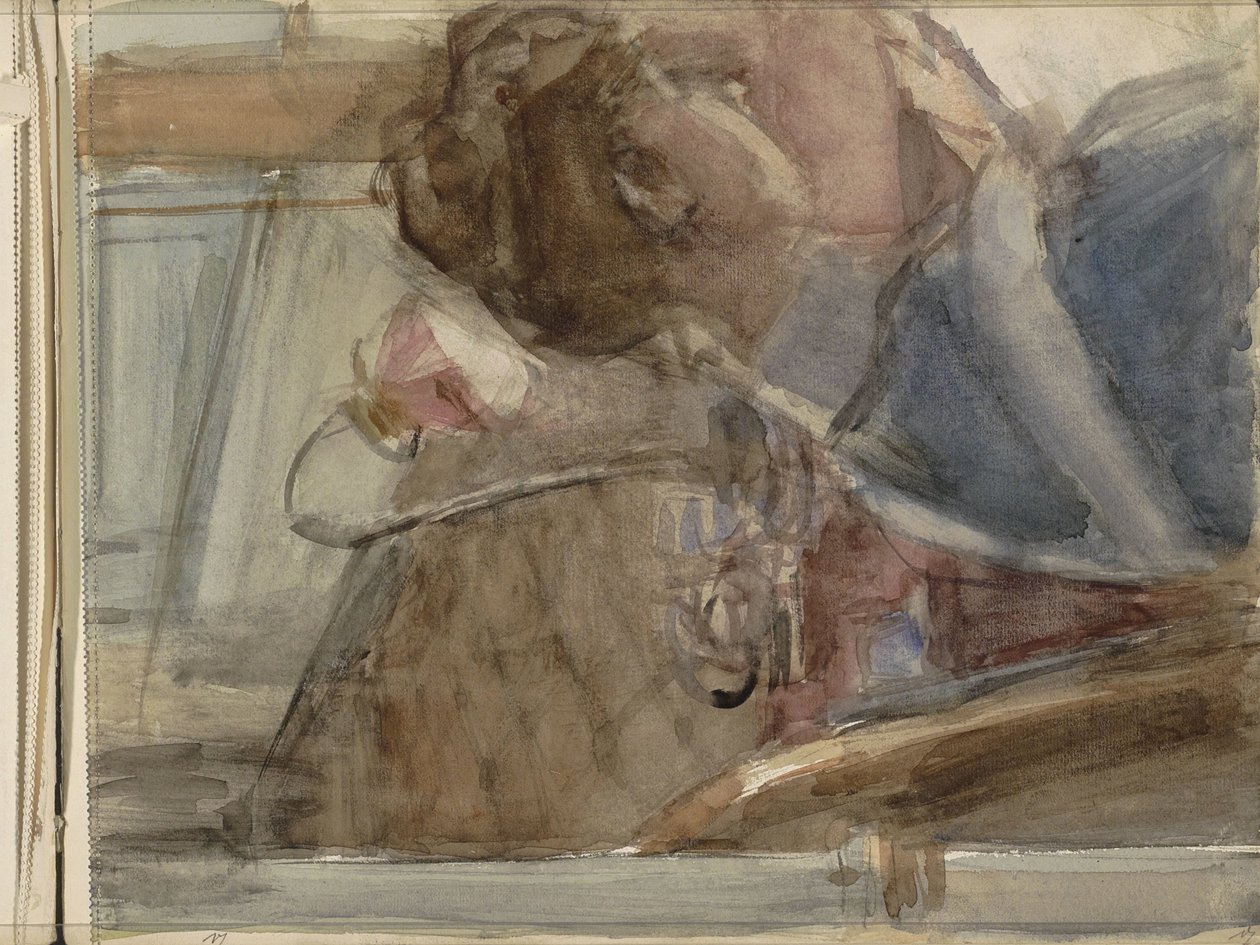 Nő egy asztalnál alkotó: Isaac Israels