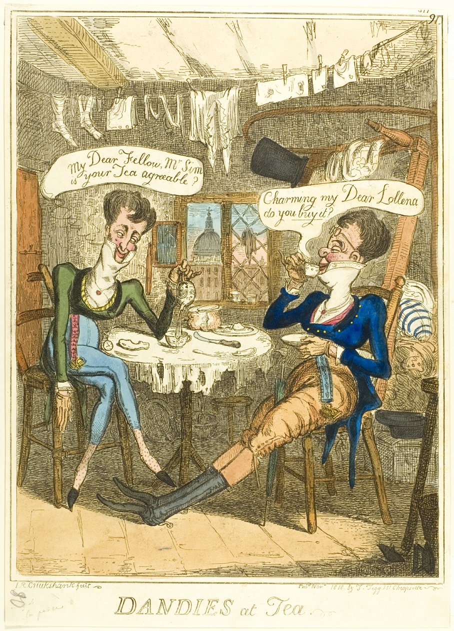 Dandies at Tea alkotó: Isaac Robert Cruikshank