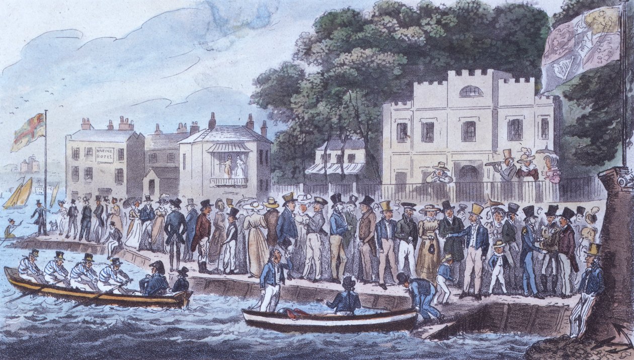 A cowesi sétány, 1825 alkotó: Isaac Robert Cruikshank