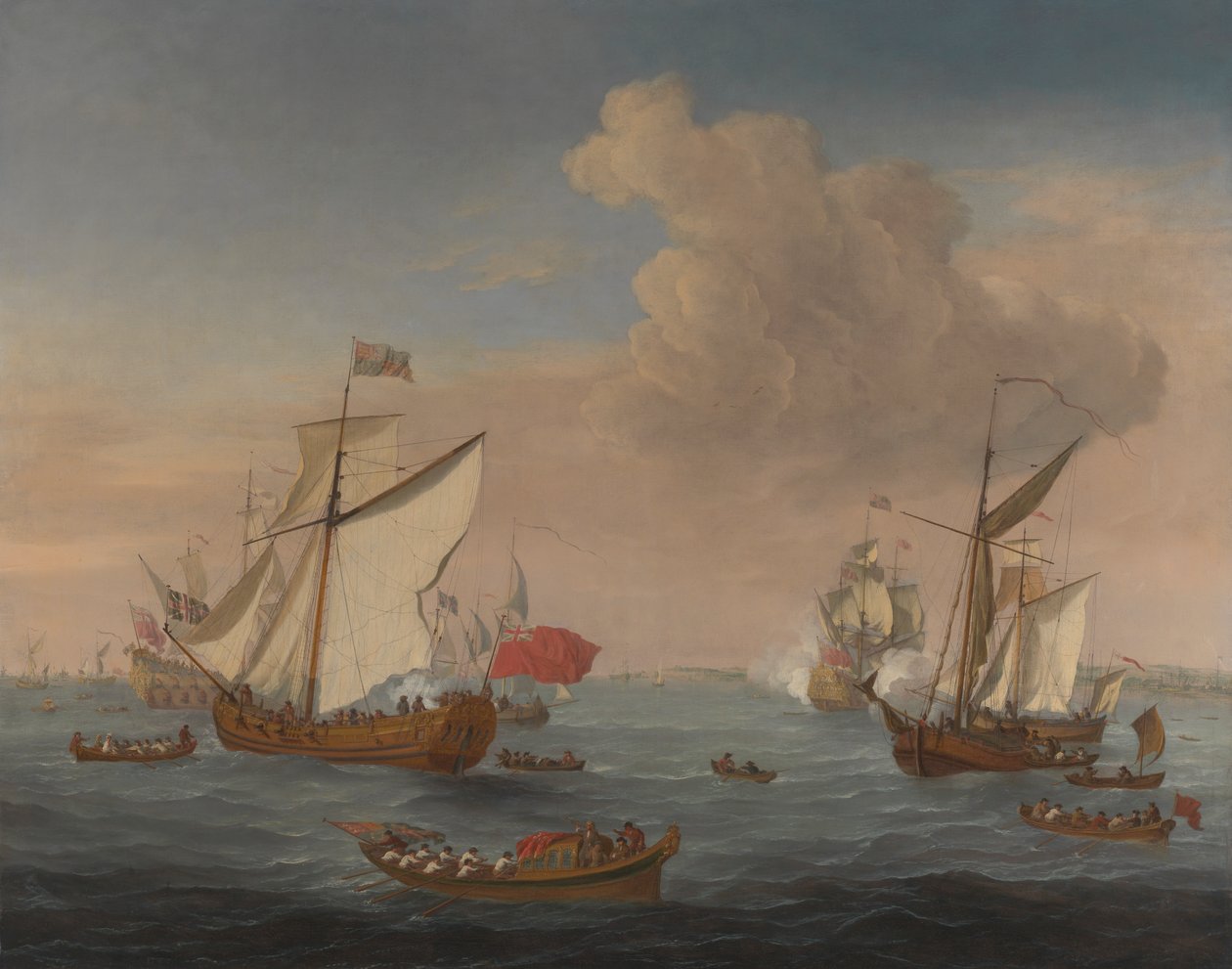Hajók a Temze torkolatában Sheerness közelében alkotó: Isaac Sailmaker