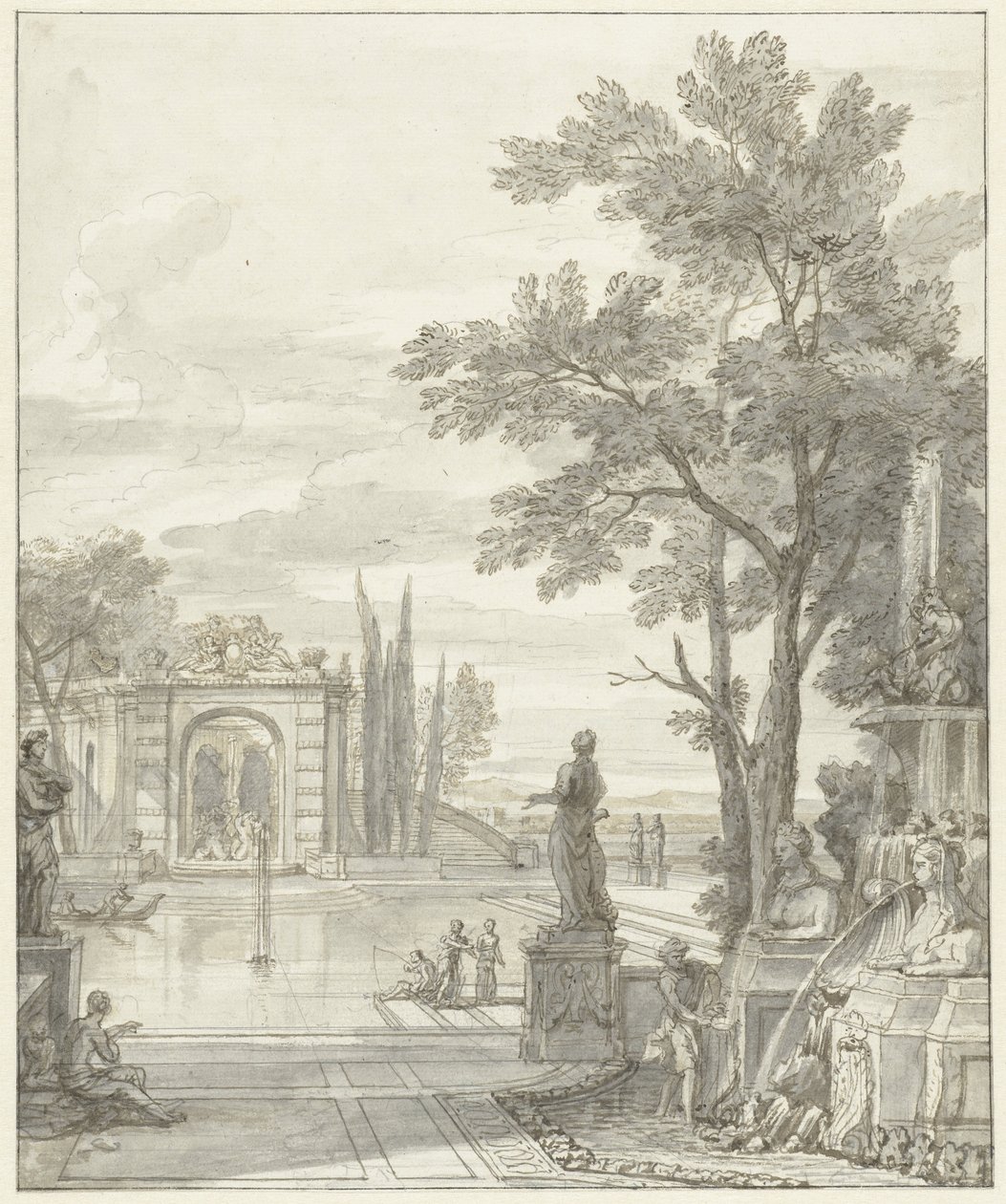 Kilátás a parkra alkotó: Isaac de Moucheron