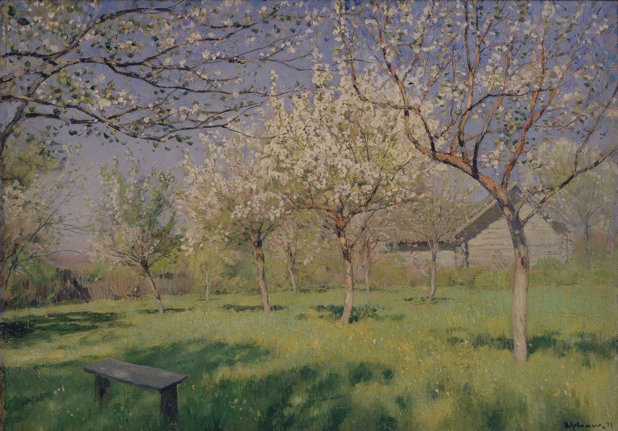 Virágzó almafák, c. 1895 alkotó: Isaak Ilyich Levitan