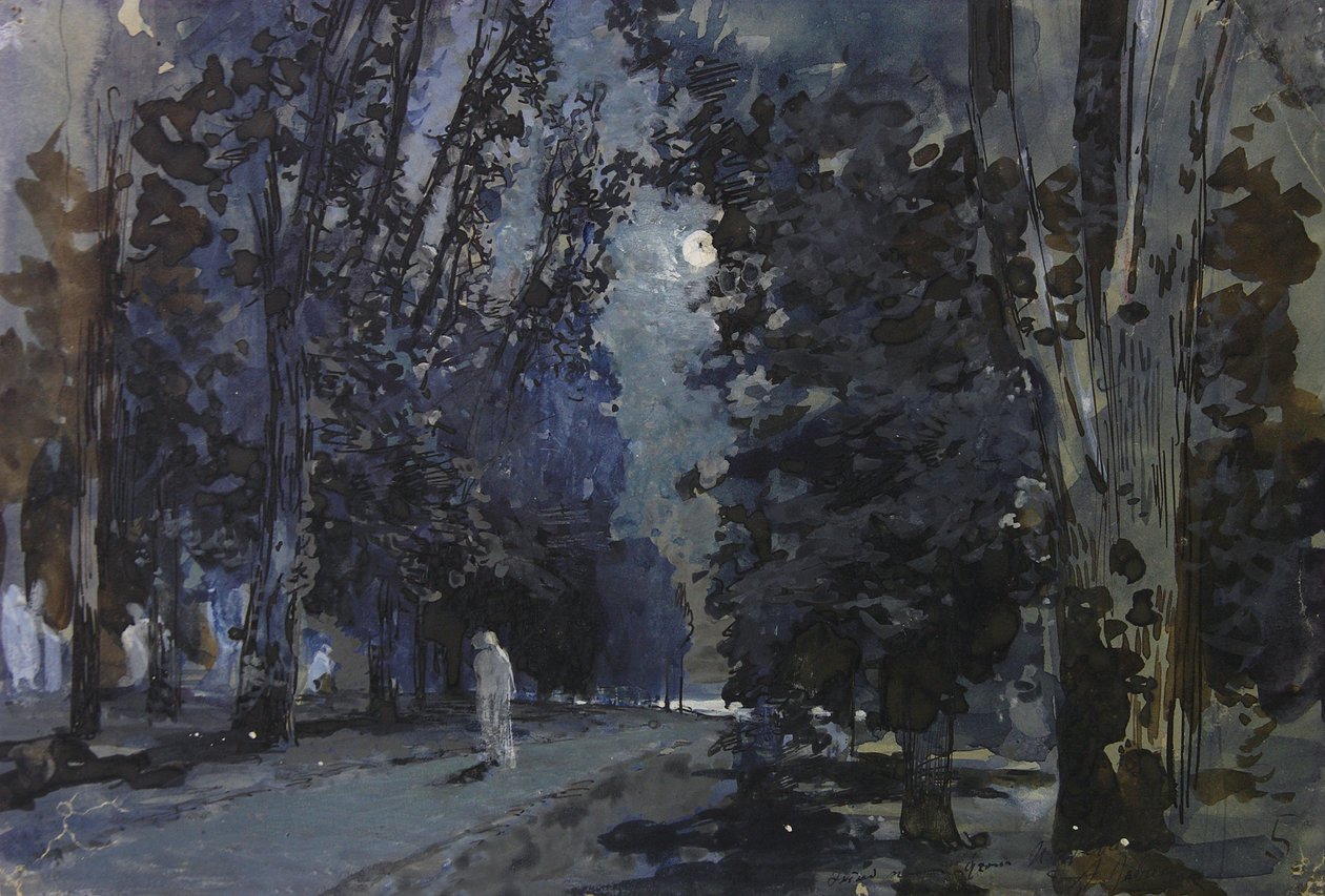 Az árnyékok. Holdfényes éjszaka, 1880-as évek. alkotó: Isaak Ilyich Levitan