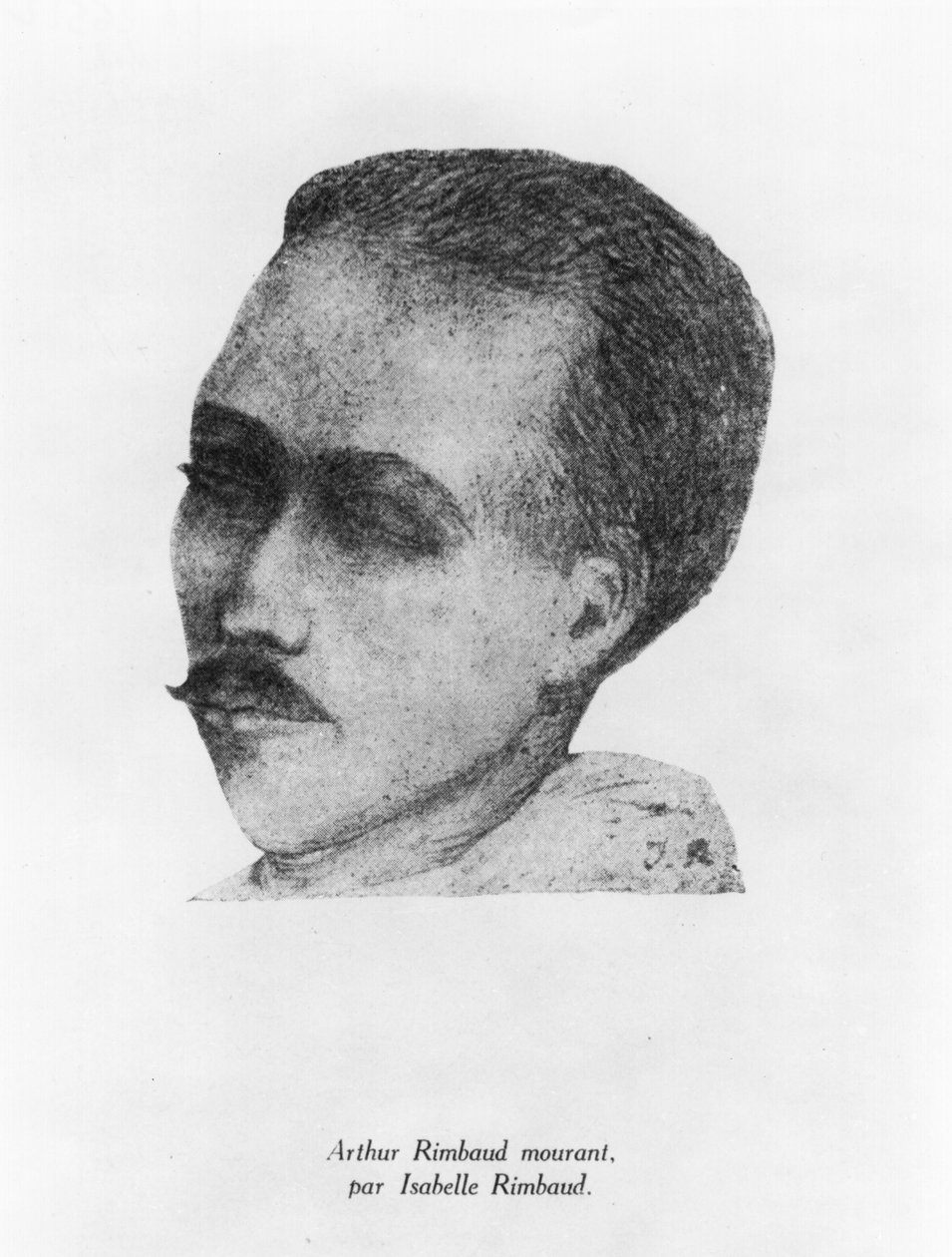 Arthur Rimbaud (1854-91) haldoklik, 1891 (bw fotó) alkotó: Isabelle Rimbaud