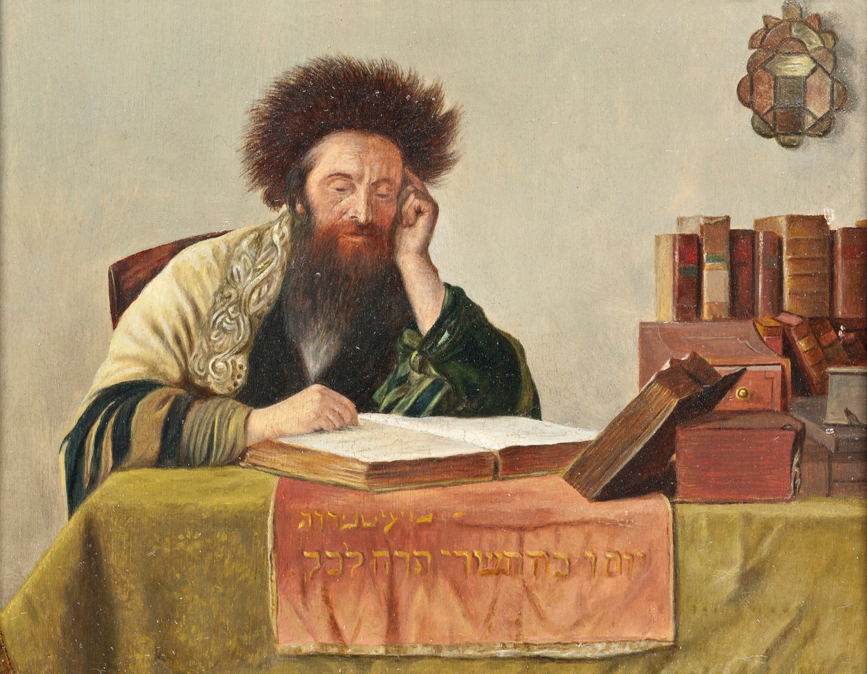 Egy rabbi, aki a Talmudot olvassa alkotó: Isidor Kaufmann