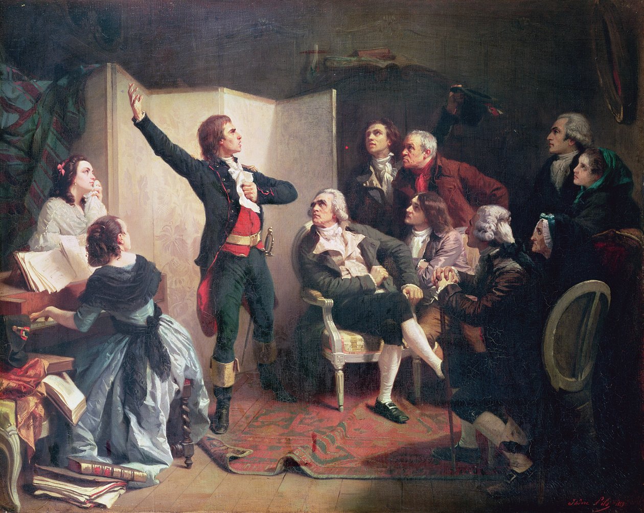 Rouget de Lisle (1760-1836) a Marseillaise-t énekli Dietrich, Strasbourg polgármesterének otthonában, 1792. április 26-án alkotó: Isidore Pils