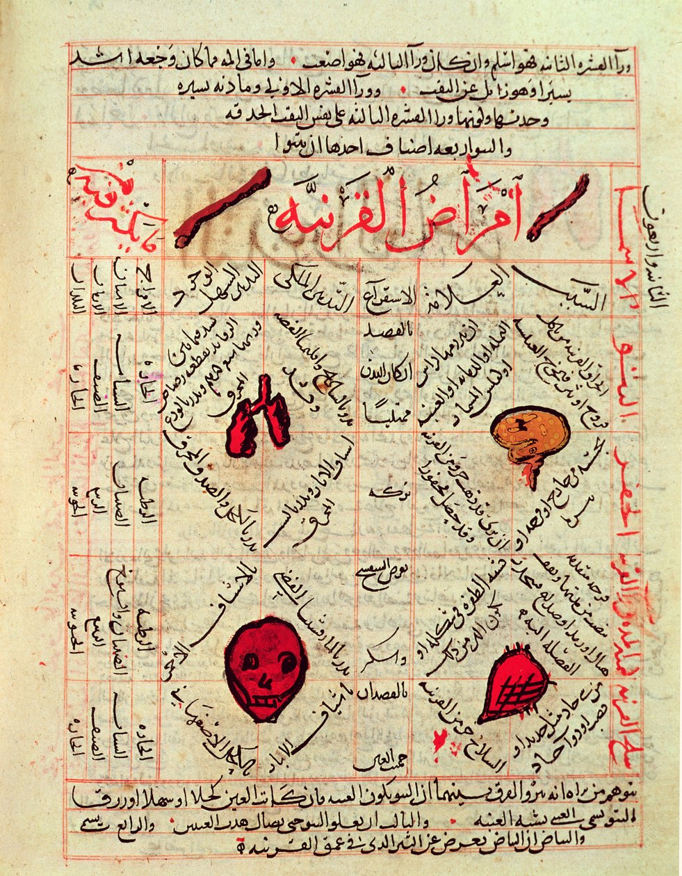 Oldal Avicenna (Ibn Szína) (980-1037) "Orvosi kánonjából". alkotó: Islamic School