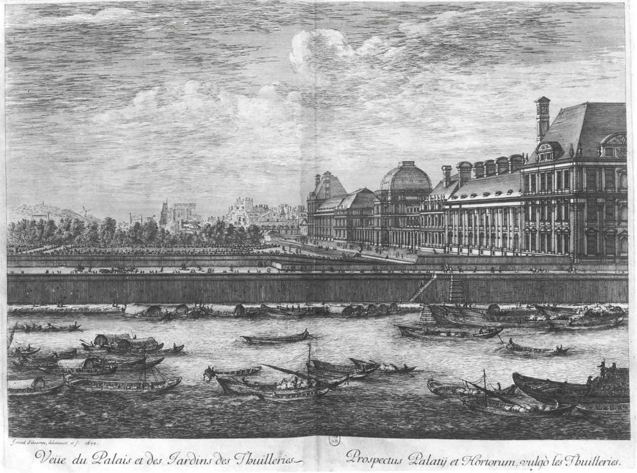 Kilátás a Palais des Tuileries-re és a kertekre, 1670 alkotó: Israël Silvestre the Younger