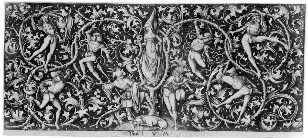 Dísz Morris táncosokkal, 1490-1500 körül alkotó: Israhel van Meckenem the younger