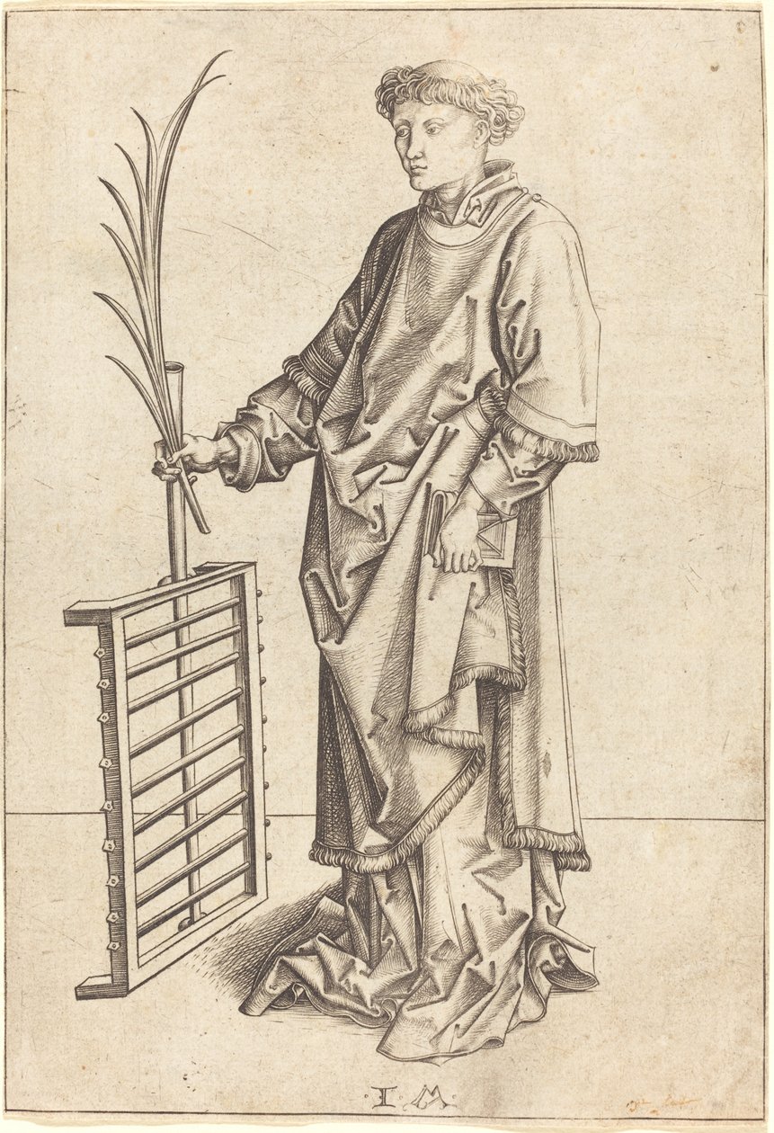 Szent Lőrinc, c. 14801490. alkotó: Israhel van Meckenem