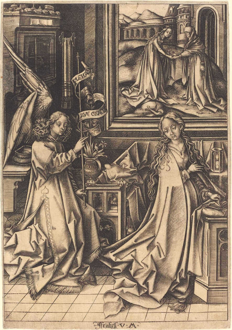 Az Angyali üdvözlet, c. 14901500. alkotó: Israhel van Meckenem