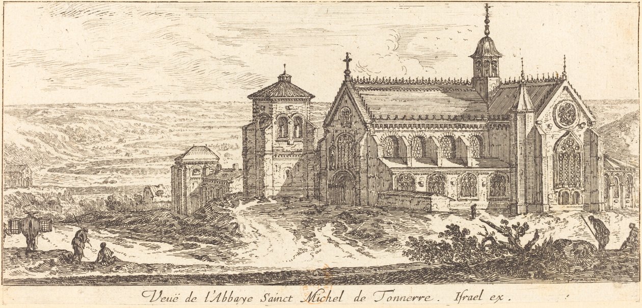 Kilátás a Saint Michel de Tonnerre-i apátságra alkotó: Israël Silvestre