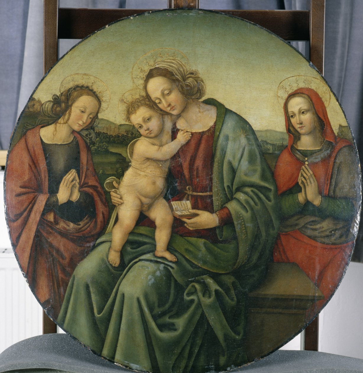 Madonna gyermekével és két női szenttel, 1500-15 körül (tempera nyárfán) alkotó: Italian School