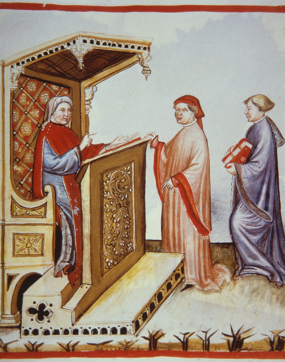 Nova 2644 fol.4r Ububchasym de Baldach (Ibn Butlan) a Tacuinum Sanitatis (Az egészség megőrzése) írója, illusztráció a Tacuini Sanitatis Codex Vindobonensisből alkotó: Italian School