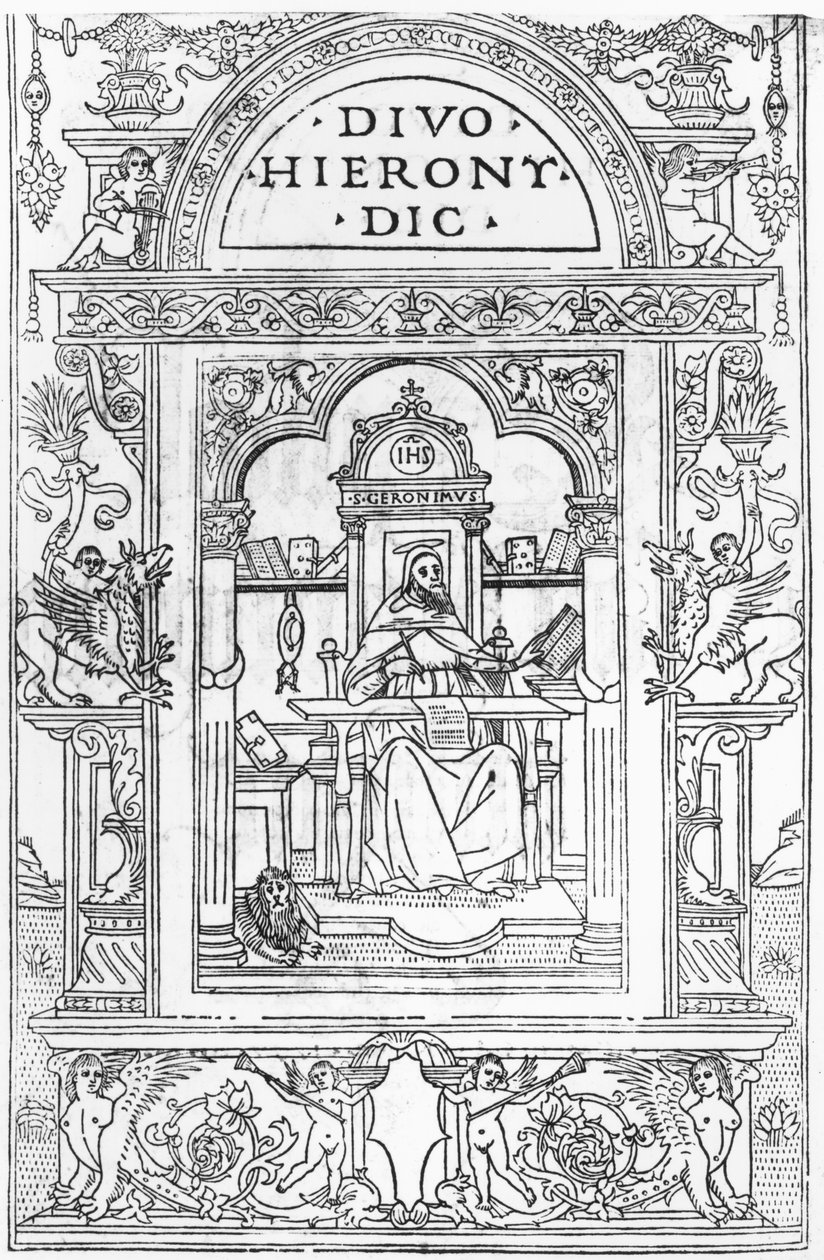 Szent Jeromos a tanulmányában alkotó: Italian School