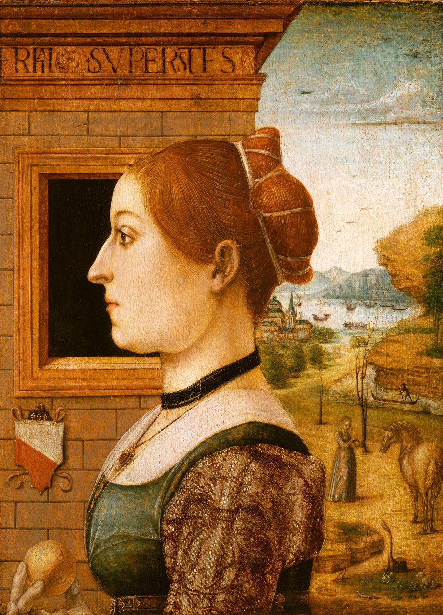 Női portré, 1494 körül (tempera, fa) alkotó: Italian School Italian School