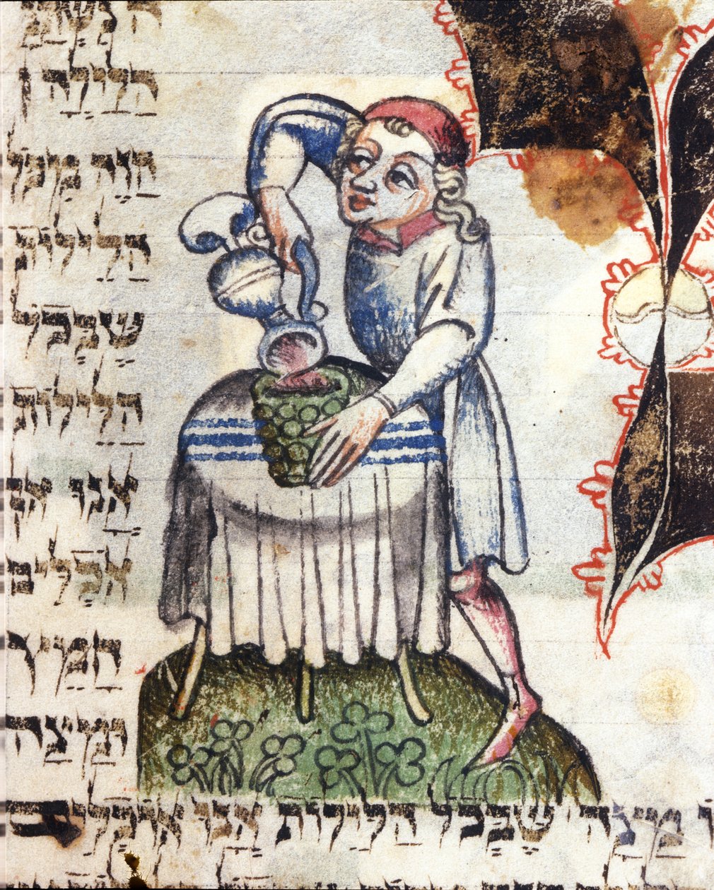 Házi szolga bort tölt (vellum) alkotó: Italian School