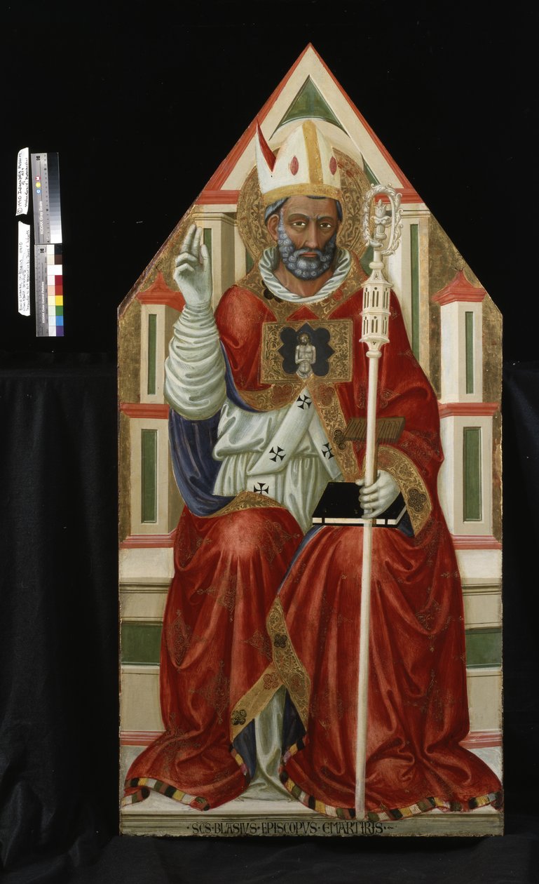 Szent Balázs (tempera és arany a fán) alkotó: Italian School