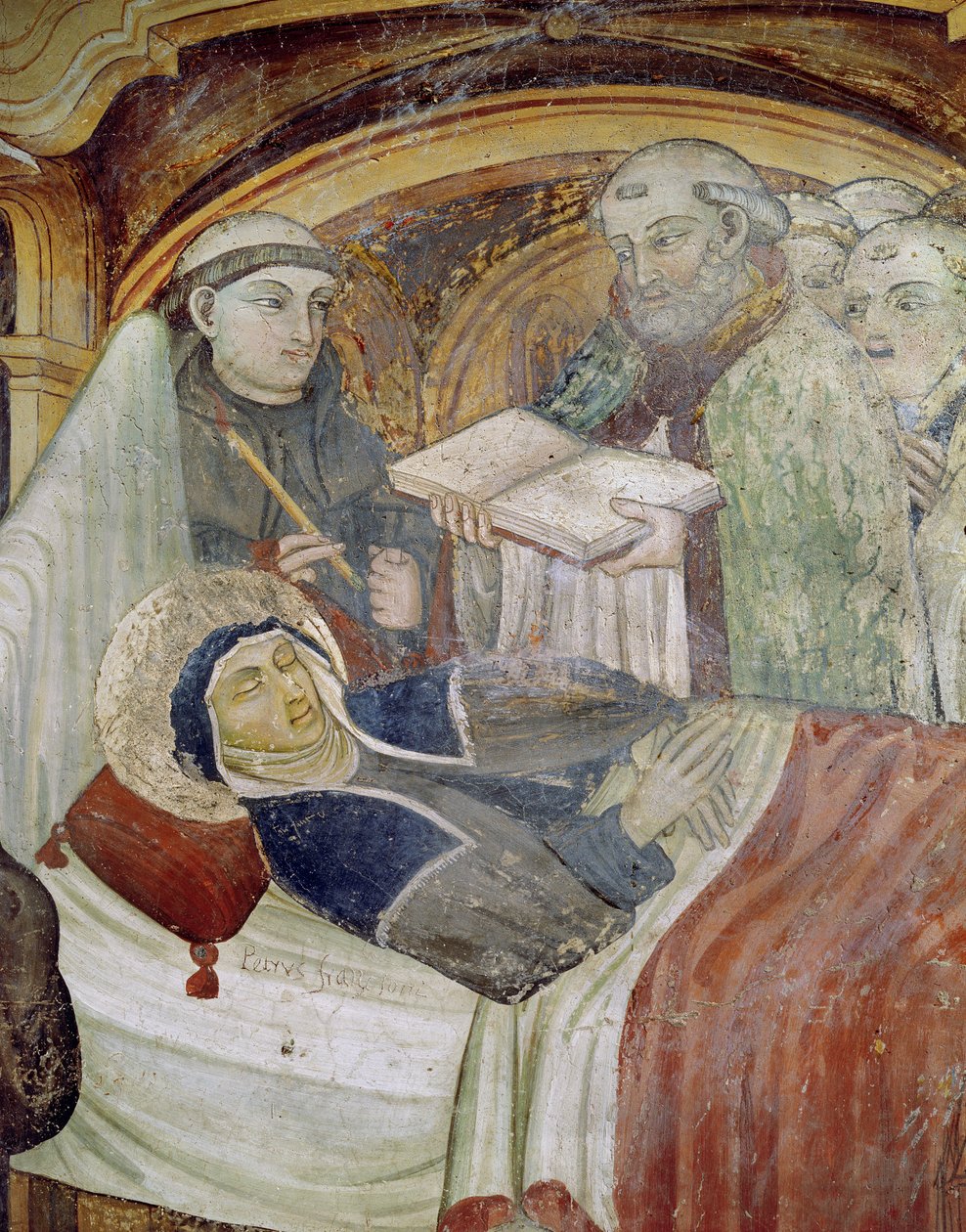 Szent Scholastica halála (freskó) alkotó: Italian School