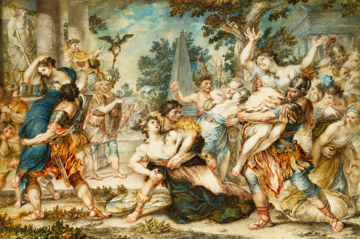 A szabin nők megerőszakolása, 1700 körül alkotó: Italian School