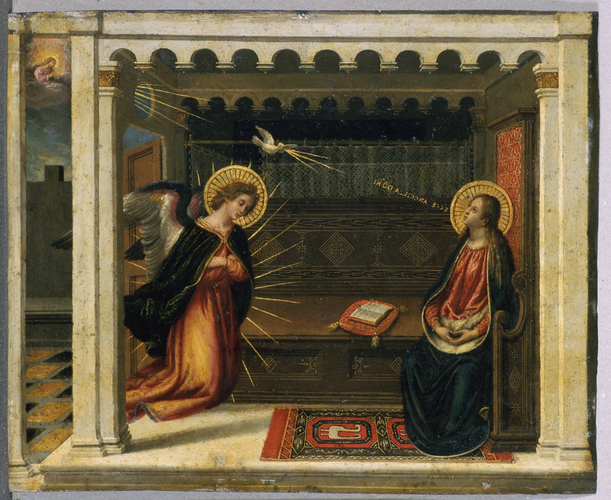 Angyali üdvözlet (tempera rézön) alkotó: Italian School Italian School