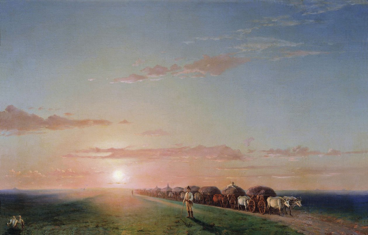 Egy szekérvonat a sivatagban alkotó: Ivan Aivazovsky