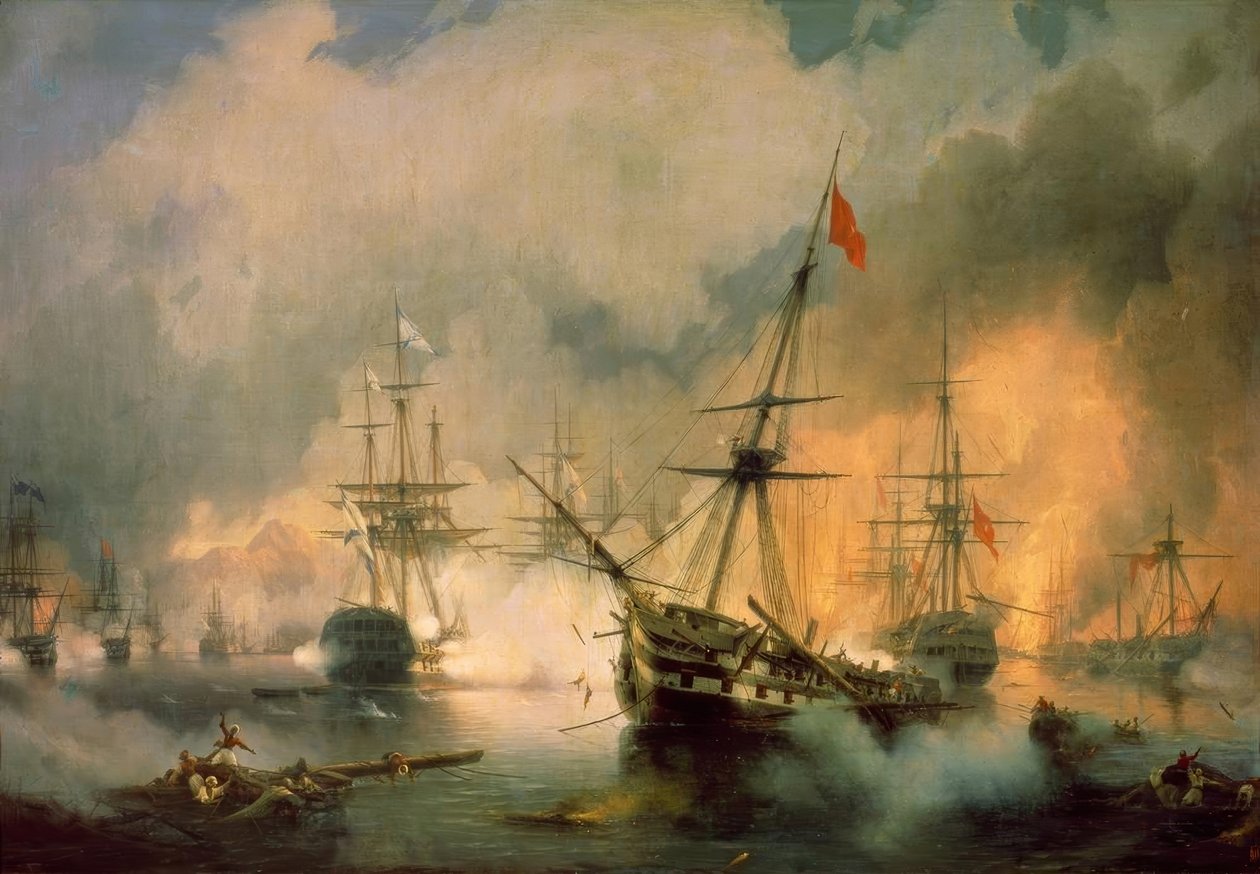 A navarinói csata alkotó: Ivan Konstantinovich Aivazovsky