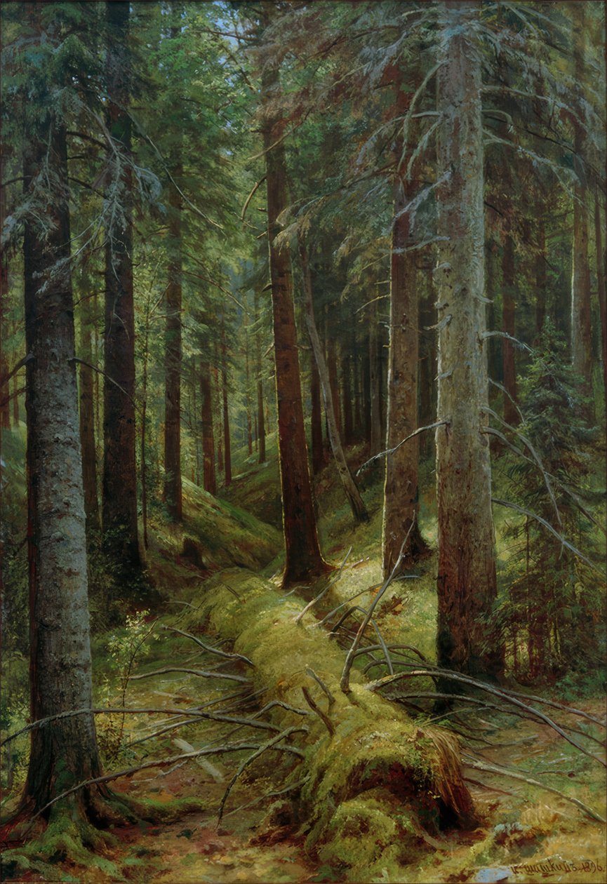 Az orosz erdőben alkotó: Ivan Ivanovich Shishkin