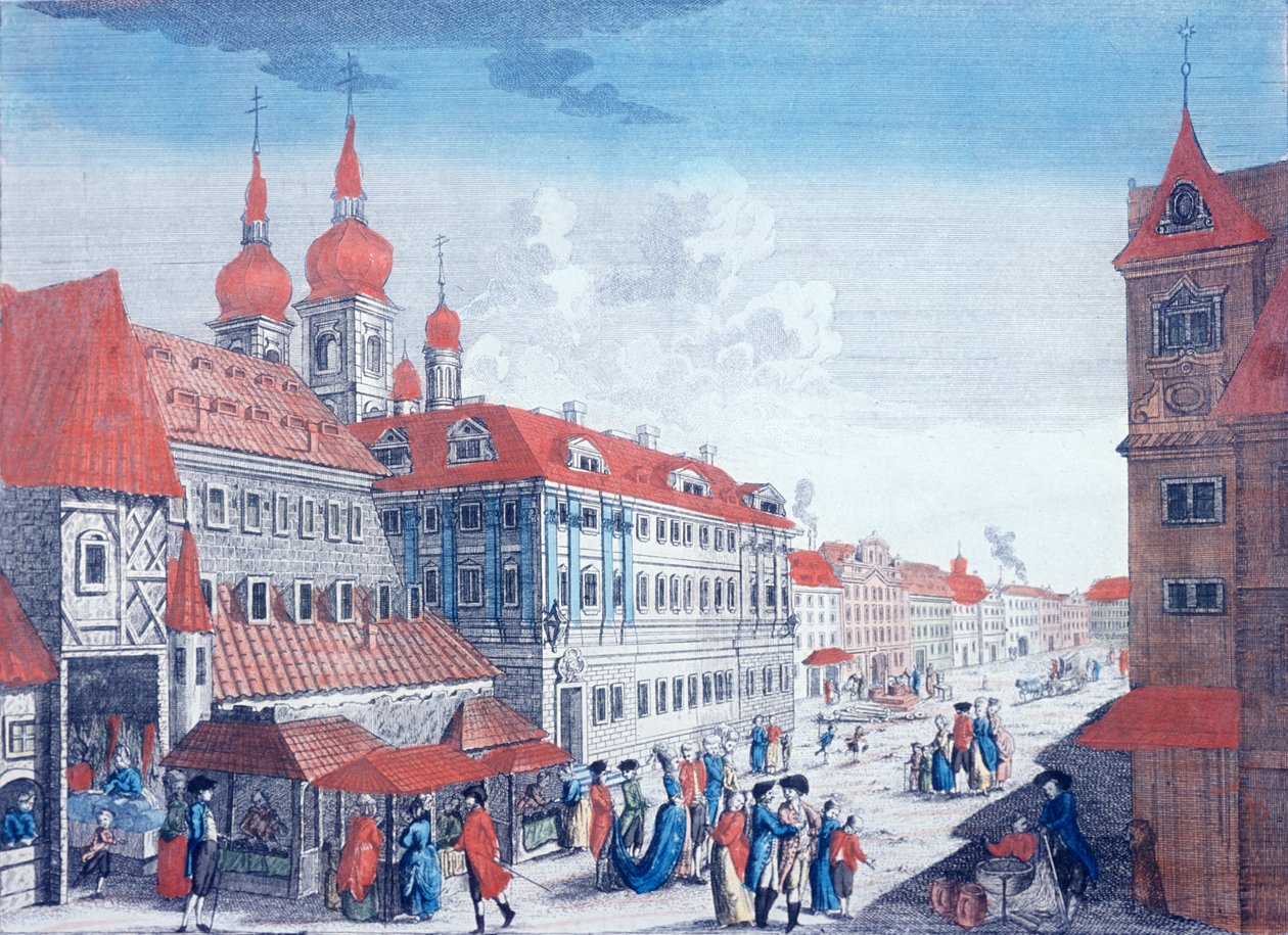 Színházak a Kotce utcában, 1800 körül alkotó: J. Carmine