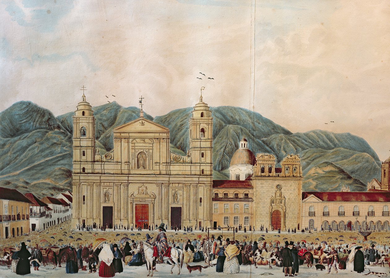 A Plaza de Bolivar, Bogota, 1837 alkotó: J. Castillo