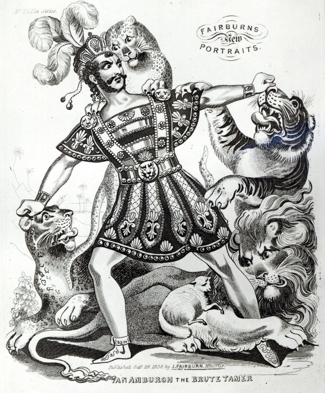 Van Amburgh, a nyers szelídítő, 1838 alkotó: J. Fairburn