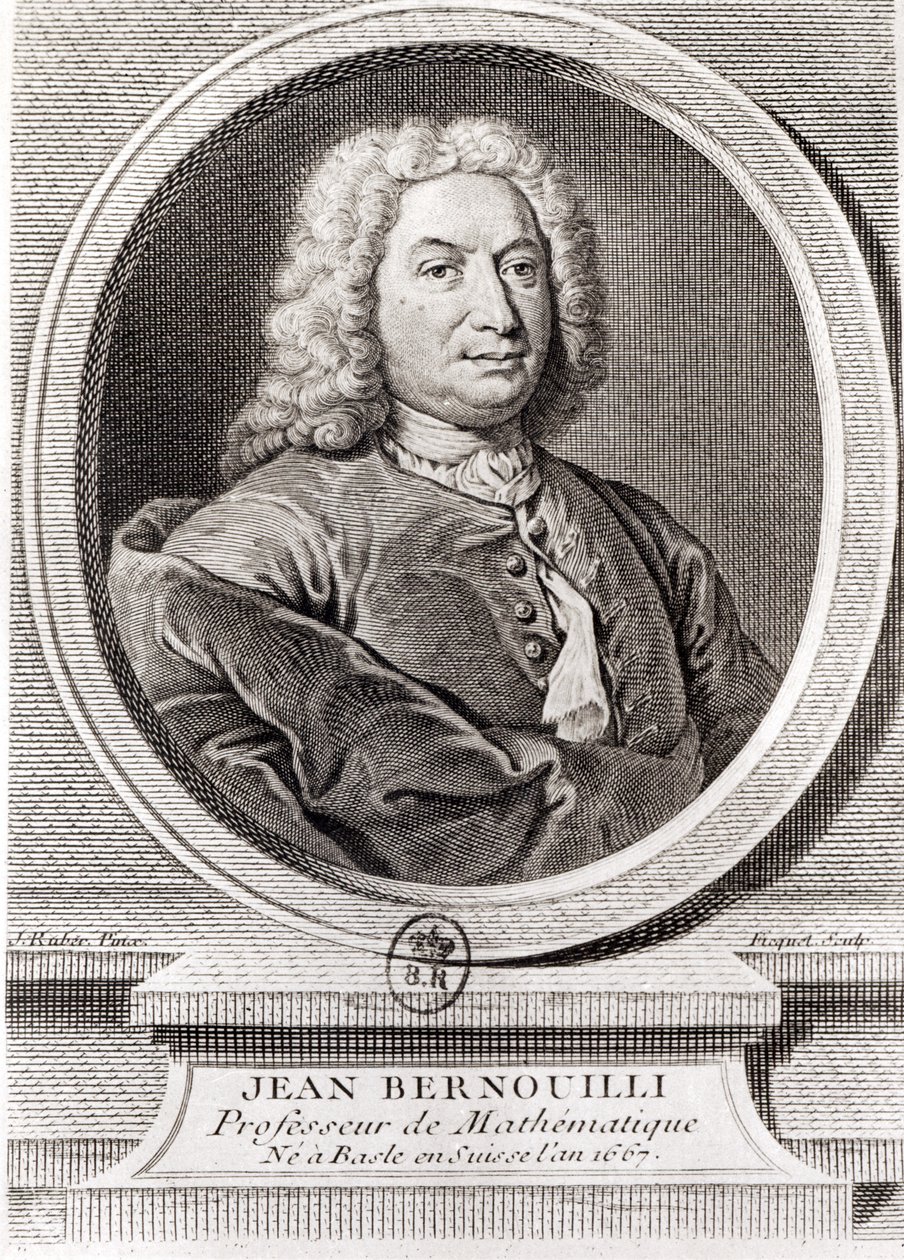 Jean Bernoulli (1667-1748) portréja, Etienne Ficquet (1719-94) metszete (fekete-fehér fotó) alkotó: J. Ruber